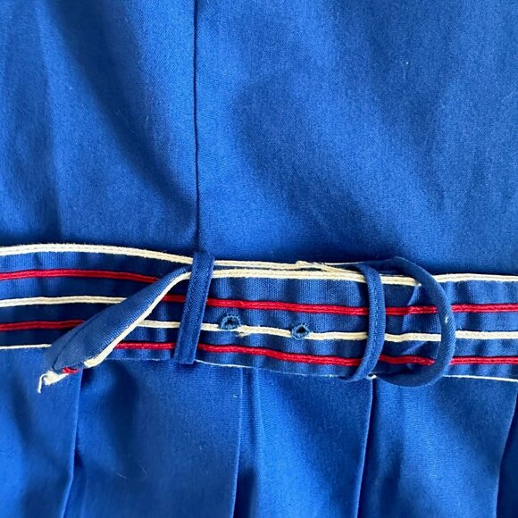 Vintage 50s Cheerleading Outfit Skirt Drum Line‎ Embroidered Belted - Picture 6 of 16